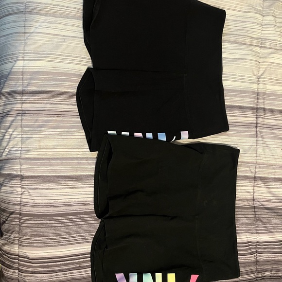 PINK Victoria's Secret women’s Black Logo Bike Shorts with Pastel Ombre Print - Picture 2 of 2